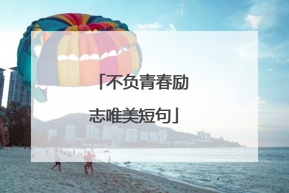 不负青春励志唯美短句