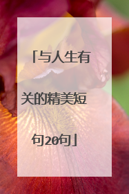 与人生有关的精美短句20句