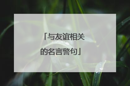 与友谊相关的名言警句