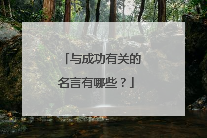 与成功有关的名言有哪些?