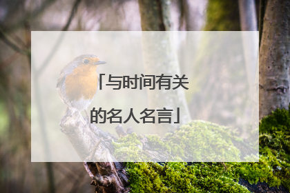 与时间有关的名人名言