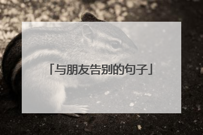 与朋友告别的句子