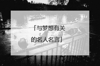 与梦想有关的名人名言