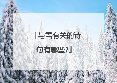与雪有关的诗句有哪些?