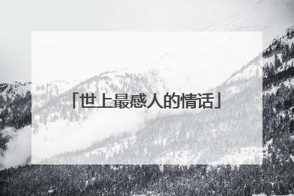 世上最感人的情话