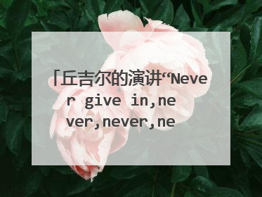 丘吉尔的演讲“Never give in,never,never,never “的全文翻译