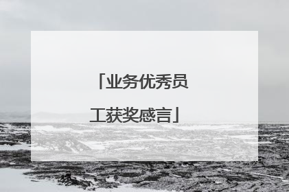 业务优秀员工获奖感言