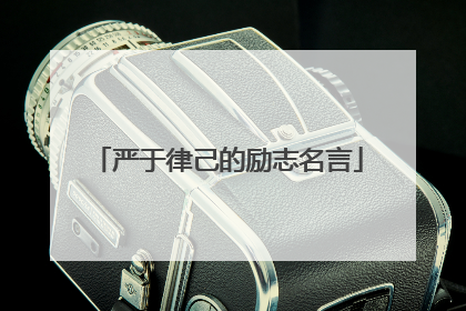 严于律己的励志名言
