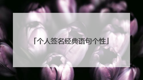 个人签名经典语句个性
