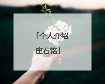 个人介绍座右铭