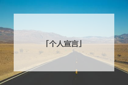 个人宣言