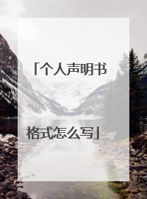 个人声明书格式怎么写