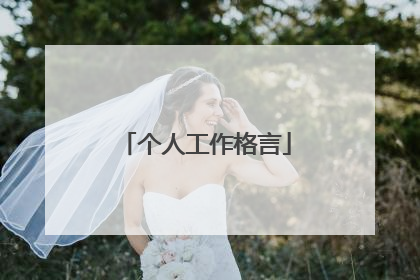 个人工作格言