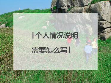 个人情况说明需要怎么写