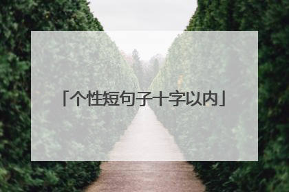 个性短句子十字以内