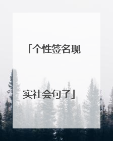 个性签名现实社会句子