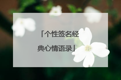 个性签名经典心情语录