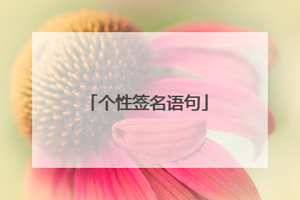 个性签名语句