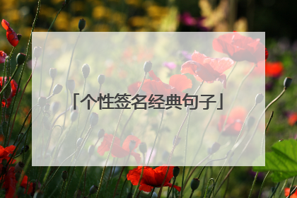 个性签名经典句子