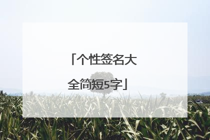 个性签名大全简短5字