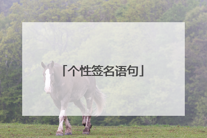个性签名语句