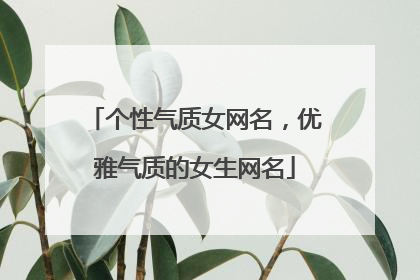 个性气质女网名,优雅气质的女生网名