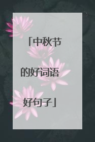 中秋节的好词语好句子
