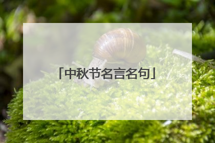 中秋节名言名句