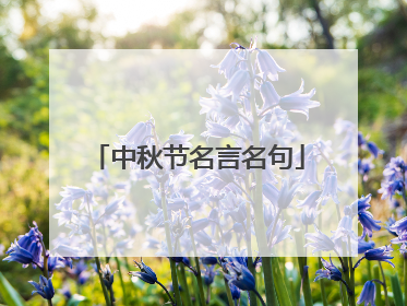 中秋节名言名句