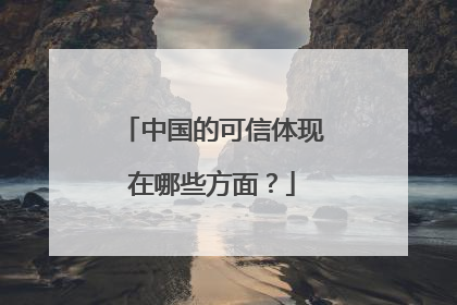 中国的可信体现在哪些方面？