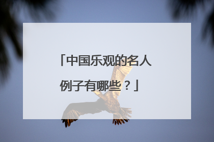 中国乐观的名人例子有哪些?