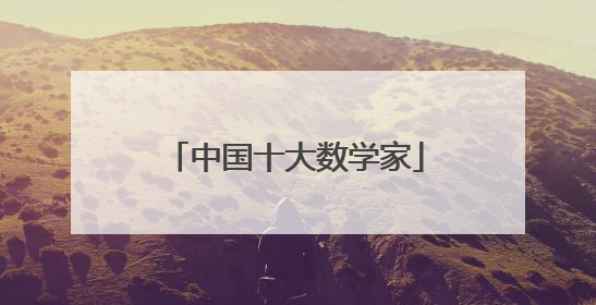 中国十大数学家