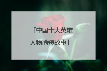 中国十大英雄人物简短故事