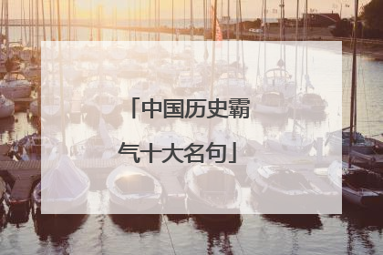 中国历史霸气十大名句