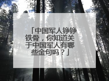 中国军人铮铮铁骨,你知道关于中国军人有哪些金句吗?