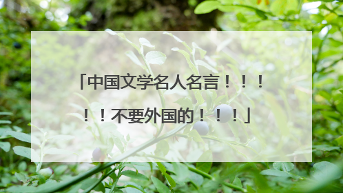 中国文学名人名言!!!!!不要外国的!!!