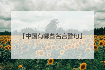 中国有哪些名言警句