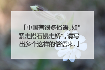 中国有很多俗语,如