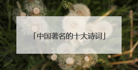 中国著名的十大诗词