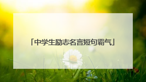 中学生励志名言短句霸气