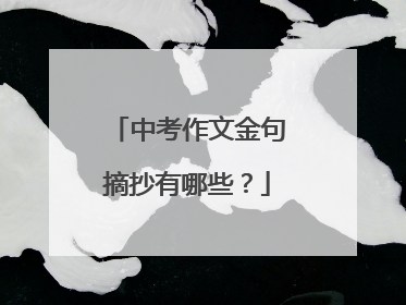 中考作文金句摘抄有哪些?