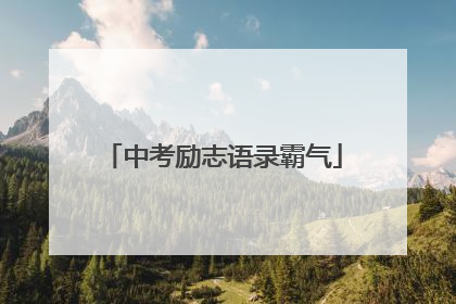 中考励志语录霸气