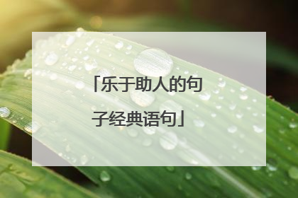 乐于助人的句子经典语句
