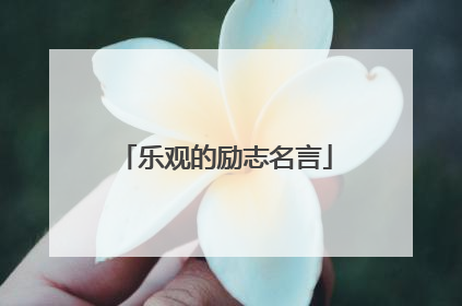 乐观的励志名言
