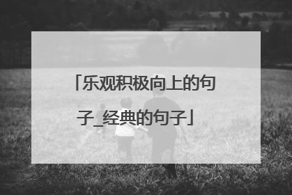 乐观积极向上的句子_经典的句子