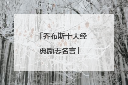 乔布斯十大经典励志名言