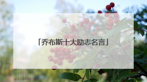 乔布斯十大励志名言