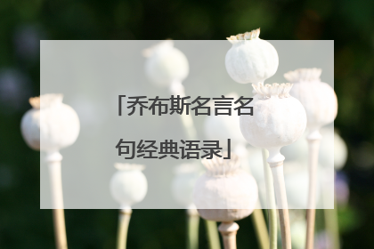 乔布斯名言名句经典语录