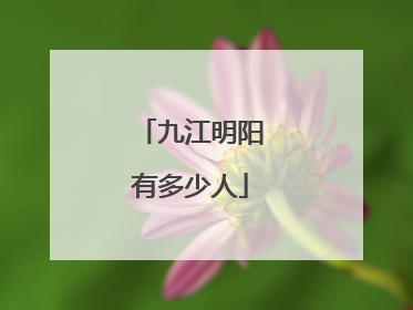 九江明阳有多少人