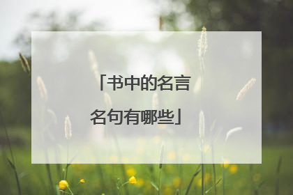书中的名言名句有哪些